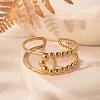 304 Stainless Steel Cuff Bangles for Women BJEW-U032-07G-1