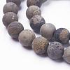 Natural Dendritic Jasper Beads Strands G-F520-47-8mm-1