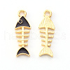 Light Gold Plated Alloy Enamel Pendants ENAM-R136-14B-2