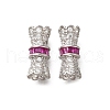 925 Sterling Silver Micro Pave Cubic Zirconia Screw Clasps STER-M018-04P-1