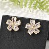 Flower Brass Micro Pave Cubic Zirconia Stud Earrings for Women EJEW-G428-28A-02-3