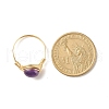 Natural Amethyst Oval Finger Rings RJEW-JR00441-01-4