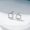 Brass Clear Cubic Zirconia Stud Earrings EJEW-Q014-03P-1