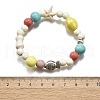 Porcelain Beads & Synthetic Howlite Beads Stretch Bracelets for Women BJEW-D307-02C-3