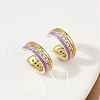 C-Shaped Brass Micro Pave Cubic Zirconia Cuff Earrings EJEW-M082-01G-6