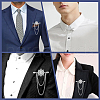 Gorgecraft 2Pcs Helm Zinc Alloy Hanging Chain Brooches with Crystal Rhinestone FIND-GF0006-83P-5