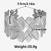 Elegant Floral 304 Stainless Steel Cuff Bangles for Women NF5675-1-2