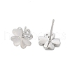 Brass Clover Stud Earrings EJEW-R016-20P-2