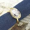 Mother's Day Rings Oval Brass Cuff Rings for Women RJEW-G337-06G-03-1