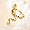 Brass Micro Pave Cubic Zirconia Cuff Rings RJEW-D308-03G-B-2