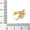Brass Micro Pave Clear Cubic Zirconia with Natural Shell Fold Over Clasps KK-G505-10G-3