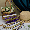 Polyester Lace Ribbon with Plastic Teardrop Charms Tassel DIY-WH0656-13B-5
