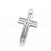 Curved Latin Sideways Cross Brass Micro Pave Cubic Zirconia Links ZIRC-E010-02-3