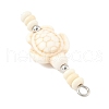 Dyed Synthetic Turquoise Turtle Rondelle Beaded Pendants PALLOY-JF04011-01-5