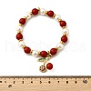Brass Plastic Beads Bracelets BJEW-D314-02-5