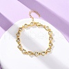 Brass Micro Pave Clear Cubic Zirconia Link Bracelets for Women BJEW-D342-02G-2