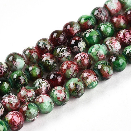 Baking Painted Glass Beads Strands X1-DGLA-N003-4mm-A09-1
