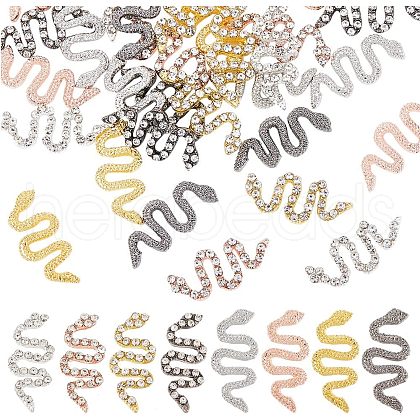 Olycraft 32Pcs 8 Style Alloy Cabochons FIND-OC0002-21-1