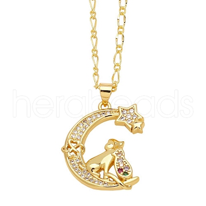 Brass Micro Pave Cubic Zirconia Pendant Necklaces for Women PW-WG59830-01-1