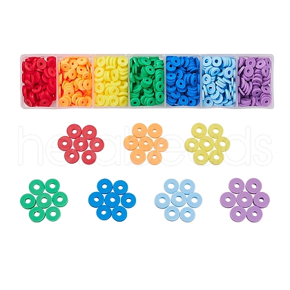 700Pcs 7 Colors Handmade Polymer Clay Beads CLAY-YW0001-39-1
