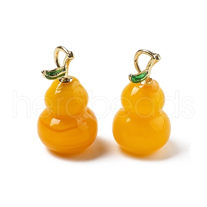 Brass Handmade Lampwork Pendants KK-D323-01B-02-1