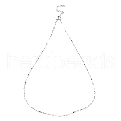 304 Stainless Steel Twist Bar Link Chain Necklaces NJEW-K249-14P-1