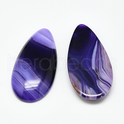 Dyed Natural Strip Agate Cabochons G-Q957-05F-1