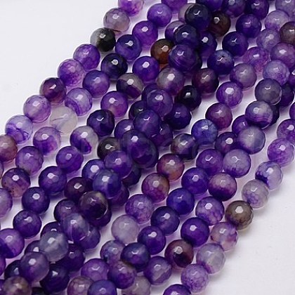 Natural Agate Beads Strands G-G580-8mm-21-1