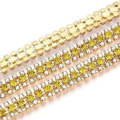 Iron Rhinestone Cup Chains CH-T006-04G-04-1