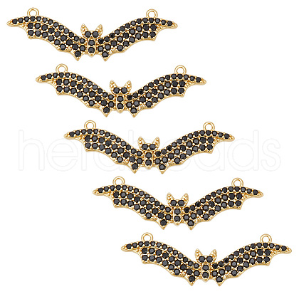 Beebeecraft 5Pcs Brass with Clear Grade AAA Cubic Zirconia Pendants KK-BBC0015-41-1