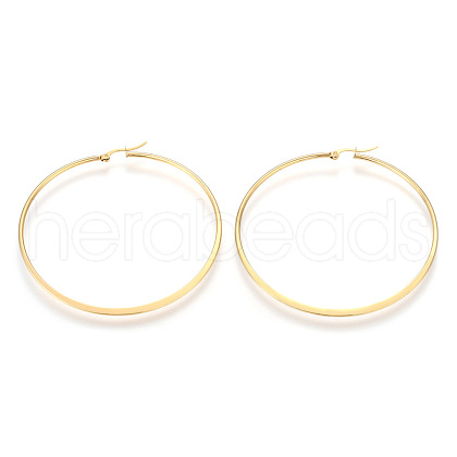 304 Stainless Steel Big Hoop Earrings EJEW-J226-001G-1