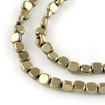 Electroplated Non-magnetic Synthetic Hematite Beads Strands G-R259-51F-1