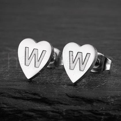 Heart 201 Stainless Steel Stud Earrings WGB8201-18-1