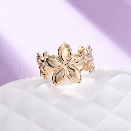 Brass Adjustable Open Cuff Rings for Women RJEW-R021-01G-1