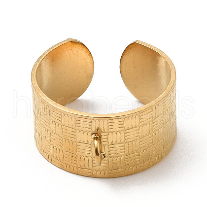 Ion Plating(IP) 304 Stainless Steel Open Cuff Ring for Women RJEW-A021-01G-1