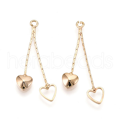 Brass Chain Tassel Pendants KK-N231-59G-NF-1