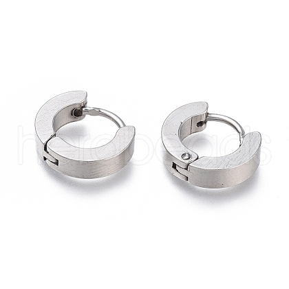 202 Stainless Steel Huggie Hoop Earrings X-EJEW-O087-09A-P-1