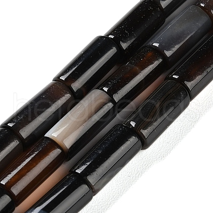 Natural Black Agate Beads Strands G-NH0019-A02-01-1