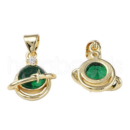 Brass Micro Pave Cubic Zirconia Pendants ZIRC-N039-238-1