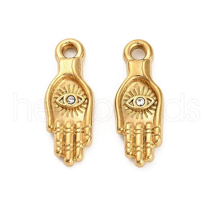 304 Stainless Steel Crystal Rhinestone Pendant STAS-U047-22G-1