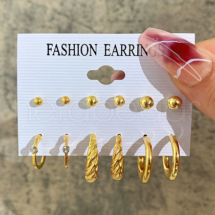 Alloy & Rhinestone Earring Sets WG01624-05-1