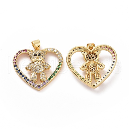 Brass Micro Pave Colorful Cubic Zirconia Pendants ZIRC-F134-01G-1