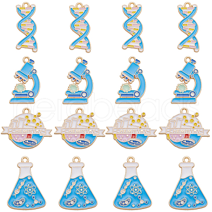 SUNNYCLUE 16Pcs 4 Styles Alloy Enamel Pendants FIND-SC0011-01-1