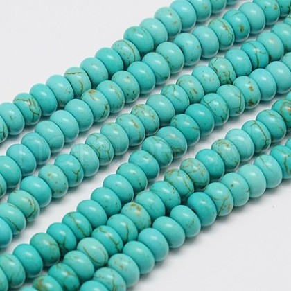 Synthetic Turquoise Beads Strands TURQ-G109-6x3mm-06-1