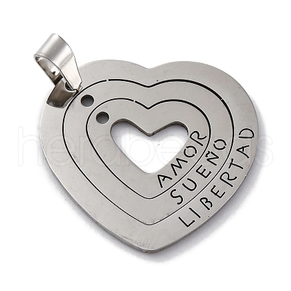 201 Stainless Steel Pendants STAS-Q342-50P-1