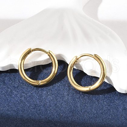 Ion Plating(IP) 304 Stainless Steel Hoop Earrings EJEW-P177-G-07-1