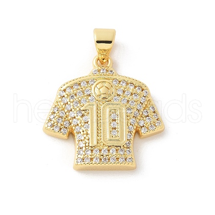 Brass Micro Pave Cubic Zirconia Pendants KK-P294-14G-1