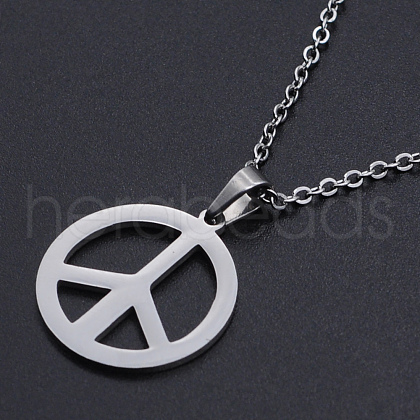 Non-Tarnish 201 Stainless Steel Pendants Necklaces NJEW-S105-JN690-45-1-1