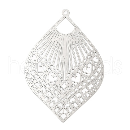 Non-Tarnish 304 Stainless Steel Filigree Big Pendants STAS-K257-04P-1