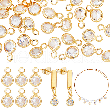   50Pcs Clear Cubic Zirconia Charms KK-PH0010-33-1